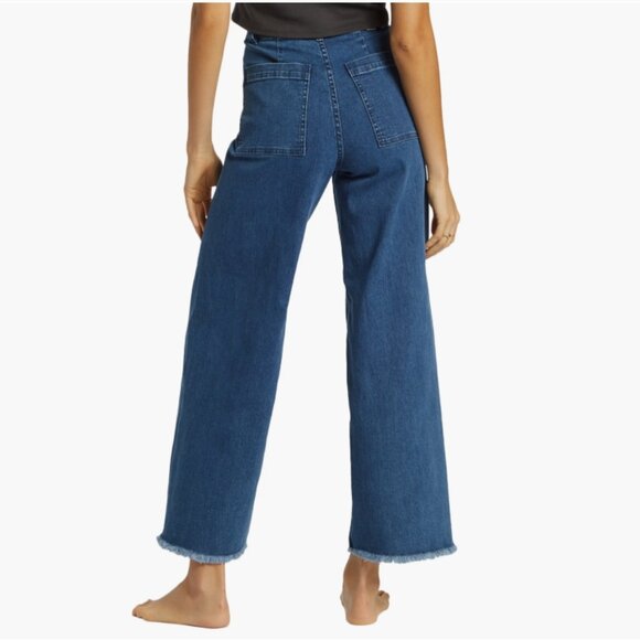 NWT WOMENS BILLABONG FREE FALL WIDE LEG INDIGO JEANS -31 - Picture 2 of 5